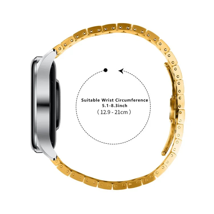For Haylou RT LS05S Stainless Steel Strap Line Design Smart Watch Replacement Band