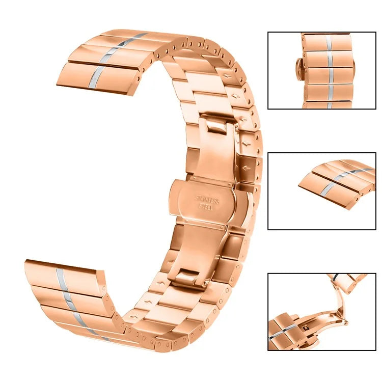 For Haylou RT LS05S Stainless Steel Strap Line Design Smart Watch Replacement Band