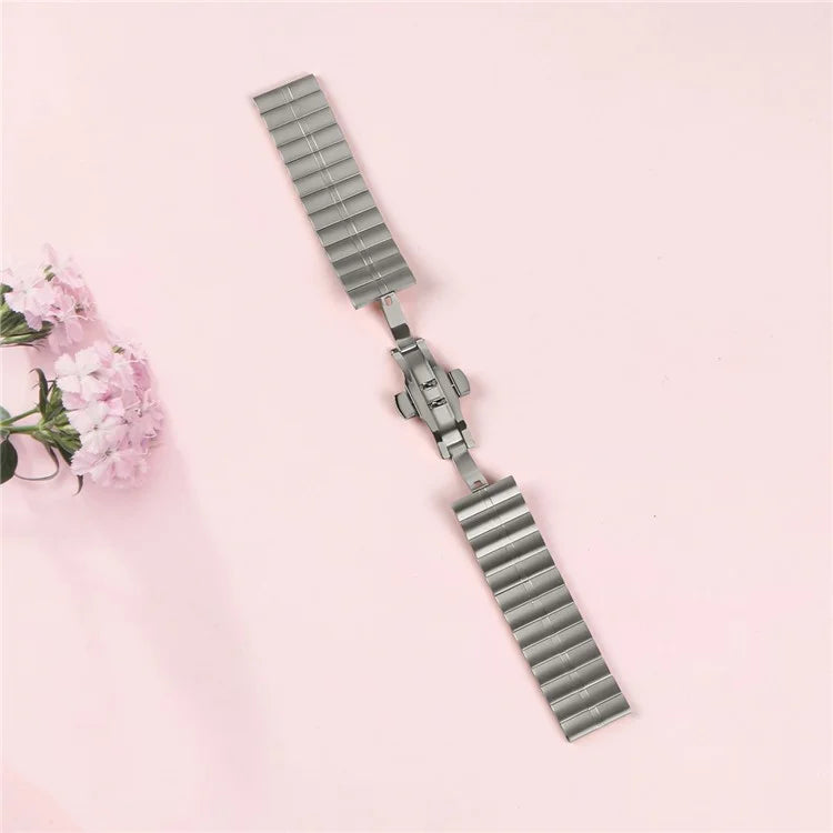 For Haylou RT LS05S Stainless Steel Strap Line Design Smart Watch Replacement Band
