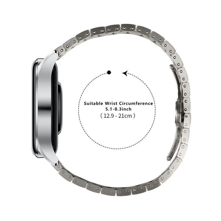 For Haylou RT LS05S Stainless Steel Strap Line Design Smart Watch Replacement Band