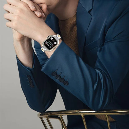 For Apple Watch Series 6  /  5  /  4  /  SE (2022)  /  SE (2023)  /  SE 40mm 3 Beads Stainless Steel Watch Band with Watch Case