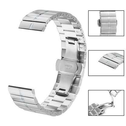 For Huami Amazfit Stratos 3 Watch Strap Stainless Steel Metal Chain Watch Band