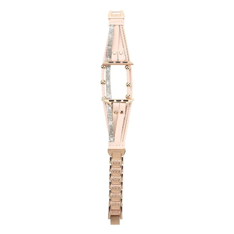 For Apple Watch Series 9 8 7 41mm  /  6 5 4 SE (2022) SE (2023) SE 40mm  /  3 2 1 38mm Watch Strap Braid+Alloy Adjustable Strap