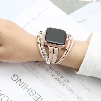 For Apple Watch Series 9 8 7 41mm  /  6 5 4 SE (2022) SE (2023) SE 40mm  /  3 2 1 38mm Watch Strap Braid+Alloy Adjustable Strap