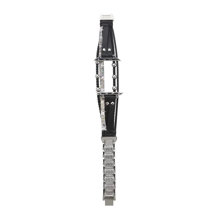 For Apple Watch Series 9 8 7 41mm  /  6 5 4 SE (2022) SE (2023) SE 40mm  /  3 2 1 38mm Watch Strap Braid+Alloy Adjustable Strap