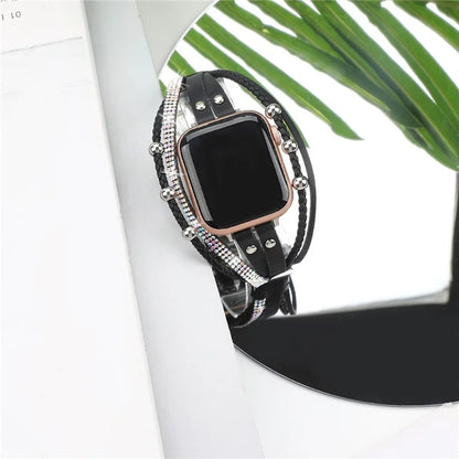 For Apple Watch Series 9 8 7 41mm  /  6 5 4 SE (2022) SE (2023) SE 40mm  /  3 2 1 38mm Watch Strap Braid+Alloy Adjustable Strap