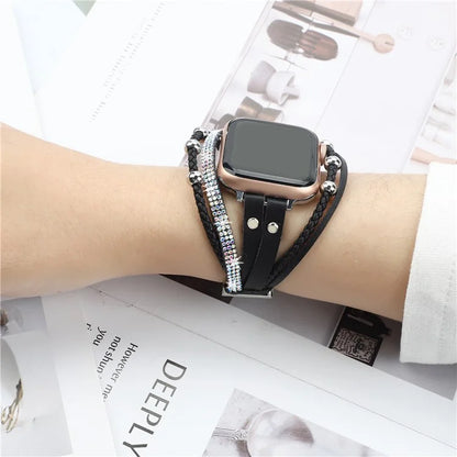 For Apple Watch Series 9 8 7 41mm  /  6 5 4 SE (2022) SE (2023) SE 40mm  /  3 2 1 38mm Watch Strap Braid+Alloy Adjustable Strap