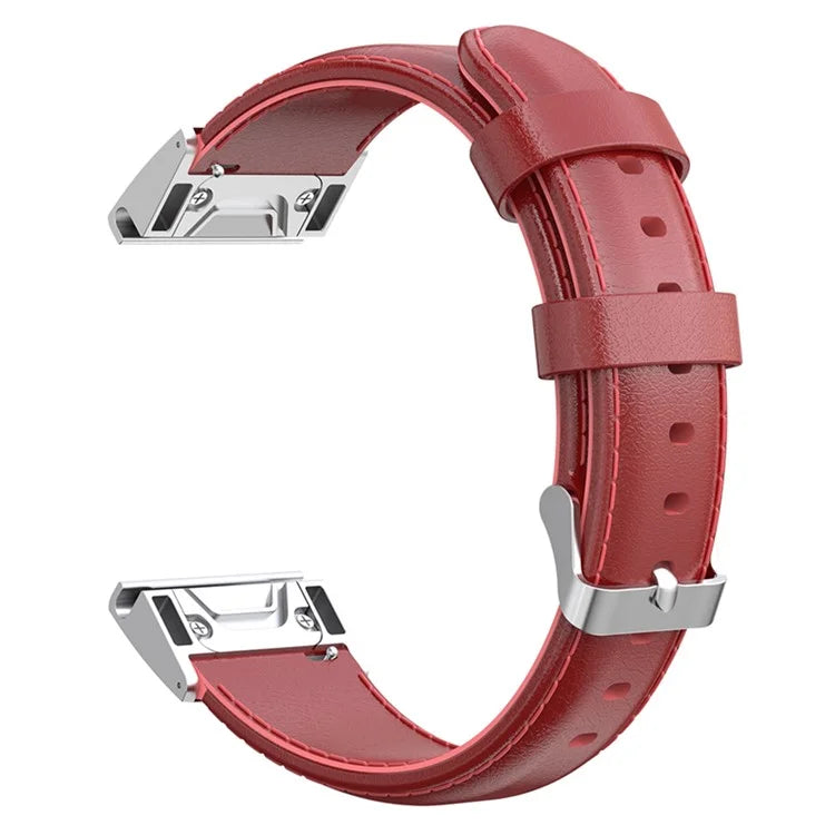 KALEBOL KLB-YLZP-001 For Garmin Fenix 7 / 7 Pro Watch Strap QuickFit 22mm Genuine Cow Leather Band