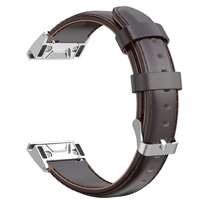 KALEBOL KLB-YLZP-001 For Garmin Fenix 7 / 7 Pro Watch Strap QuickFit 22mm Genuine Cow Leather Band