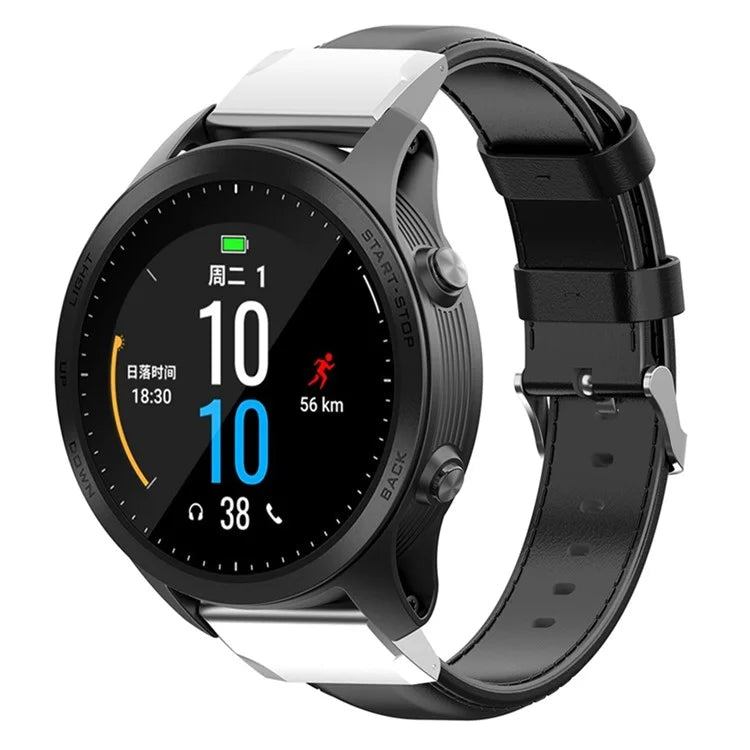 KALEBOL KLB-YLZP-001 For Garmin Fenix 7X  /  7X Pro Strap Replacement QuickFit 26mm Genuine Cow Leather Watchband
