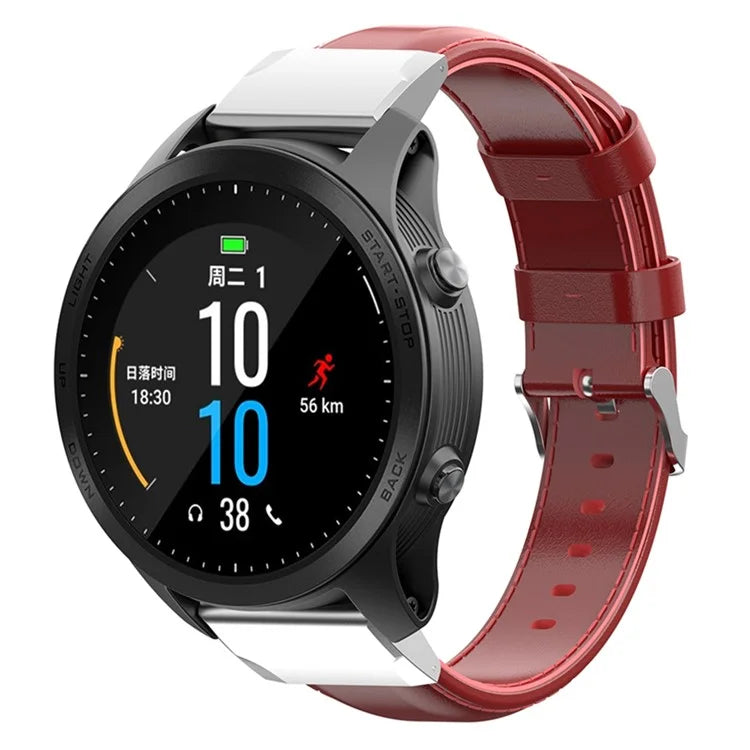 KALEBOL KLB-YLZP-001 For Garmin Fenix 7X  /  7X Pro Strap Replacement QuickFit 26mm Genuine Cow Leather Watchband