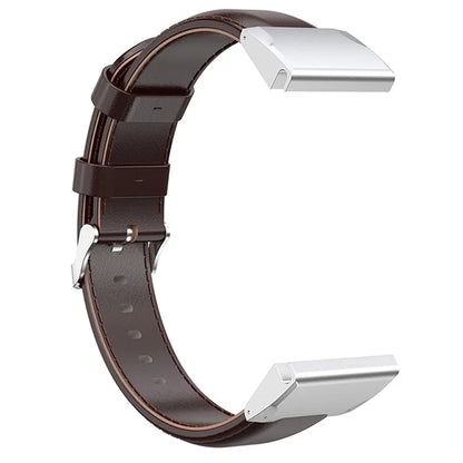 KALEBOL KLB-YLZP-001 For Garmin Fenix 7X  /  7X Pro Strap Replacement QuickFit 26mm Genuine Cow Leather Watchband