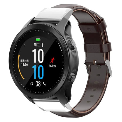 KALEBOL KLB-YLZP-001 For Garmin Fenix 7X  /  7X Pro Strap Replacement QuickFit 26mm Genuine Cow Leather Watchband