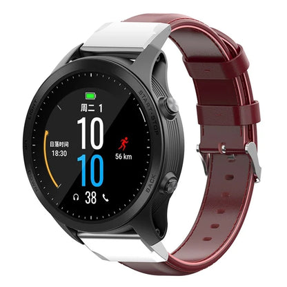 KALEBOL KLB-YLZP-001 For Garmin Fenix 7X  /  7X Pro Strap Replacement QuickFit 26mm Genuine Cow Leather Watchband