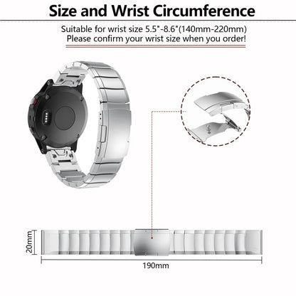 KALEBOL KLB-YZBXG-001 For Garmin Fenix 7S / 7S Pro Watch Strap 20mm Stainless Steel Watch Band