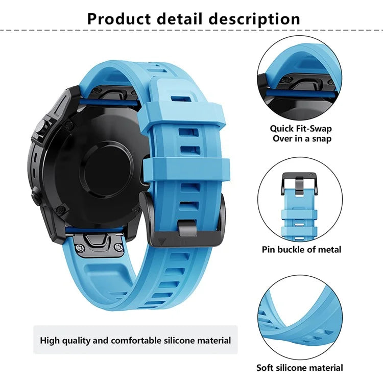 KALEBOLKLB-TXGJ-001 For Garmin Fenix 7S / 7S Pro 20mm Silicone Watch Strap Trapezoidal Holes