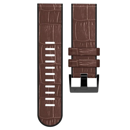 KALEBO KLB-EYWGJPU-001 For Garmin Fenix 6X  /  Fenix 7X  /  Instinct 2X Wrist Watch Band QuickFit 26mm Crocodile Texture Strap