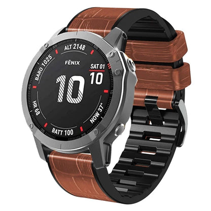 KALEBO KLB-EYWGJPU-001 For Garmin Fenix 6X  /  Fenix 7X  /  Instinct 2X Wrist Watch Band QuickFit 26mm Crocodile Texture Strap