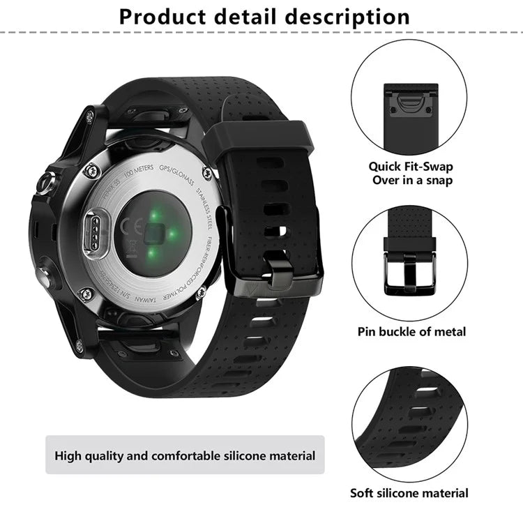 KALEBOL KLB-YDGJ-001 For Garmin Fenix 7S / Fenix 7S Pro Watch Strap 20mm Dot Texture Silicone Watchbands