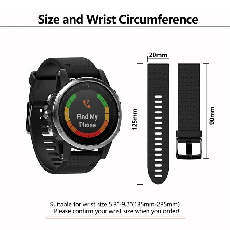 KALEBOL KLB-YDGJ-001 For Garmin Fenix 7S / Fenix 7S Pro Watch Strap 20mm Dot Texture Silicone Watchbands