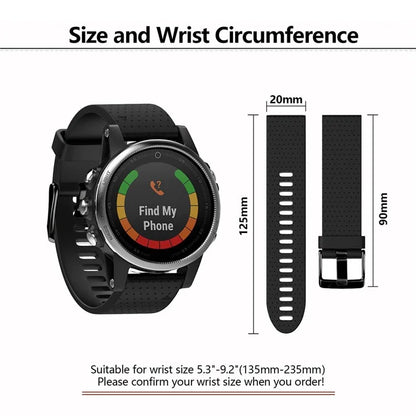 KALEBOL KLB-YDGJ-001 For Garmin Fenix 7S / Fenix 7S Pro Watch Strap 20mm Dot Texture Silicone Watchbands