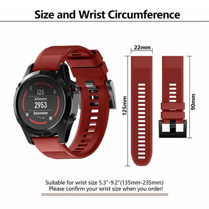 KALEBOL KLB-SJLWGJ-001 For Garmin QuickFit 22mm Wrist Band Adjustable Silicone Strap