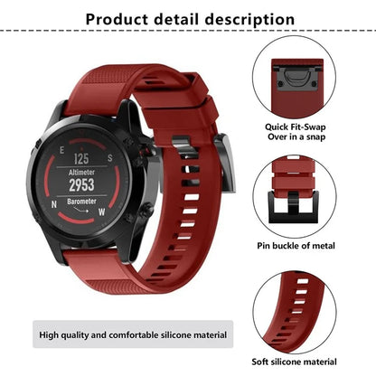 KALEBOL KLB-SJLWGJ-001 For Garmin Fenix 7X / Fenix 7X Pro Watch Band 26mm Triangular Diamond Pattern Silicone Strap