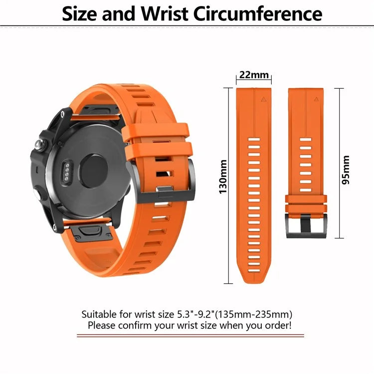 KALEBOL KLB-PWGJ-001 For Garmin Fenix 7  /  7 Pro Silicone Replacement Strap QuickFit 22mm Watch Band