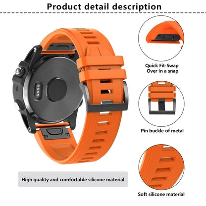 KALEBOL KLB-PWGJ-001 For Garmin Fenix 7X / 7X Pro Watch Band 26mm Silicone Watch Strap