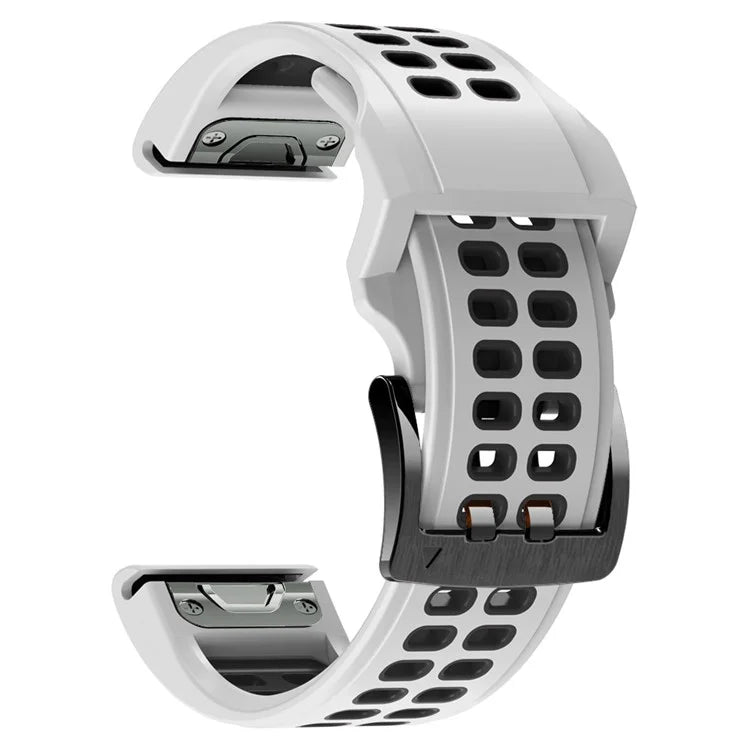 KALEBOL KLB-SSSPKGJ-001 For Garmin QuickFit 26mm Watch Band Breathable Double Row Holes Silicone Strap