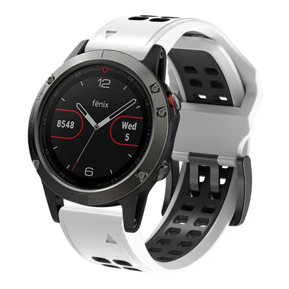 KALEBOL KLB-SSSPKGJ-001 For Garmin QuickFit 26mm Watch Band Breathable Double Row Holes Silicone Strap