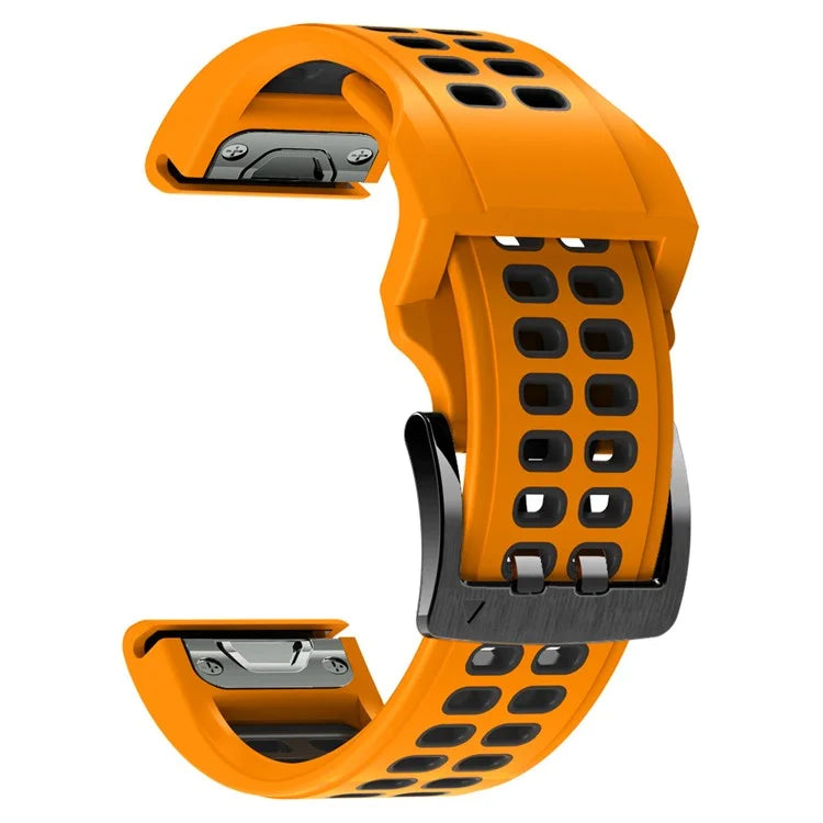 KALEBOL KLB-SSSPKGJ-001 For Garmin QuickFit 26mm Watch Band Breathable Double Row Holes Silicone Strap