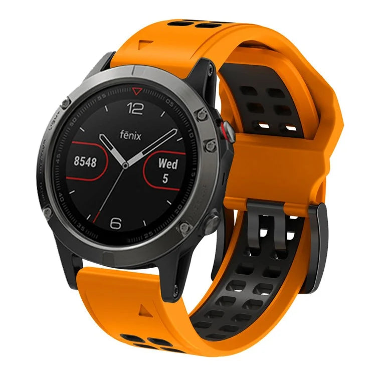 KALEBOL KLB-SSSPKGJ-001 For Garmin QuickFit 26mm Watch Band Breathable Double Row Holes Silicone Strap