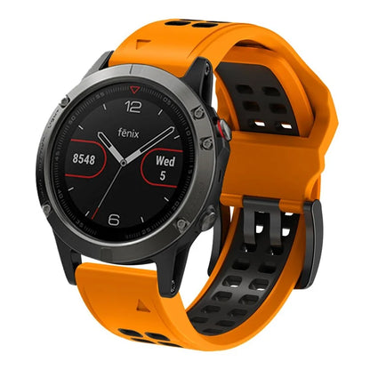 KALEBOL KLB-SSSPKGJ-001 For Garmin QuickFit 26mm Watch Band Breathable Double Row Holes Silicone Strap