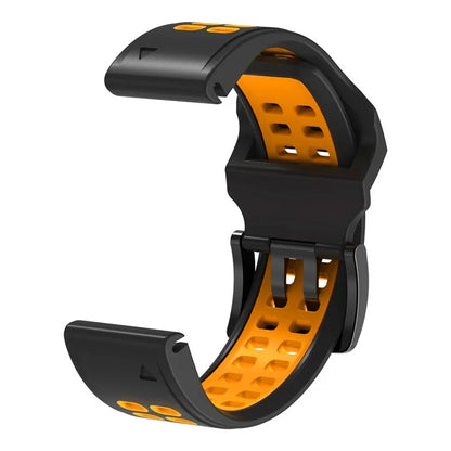 KALEBOL KLB-SSSPKGJ-001 For Garmin QuickFit 26mm Watch Band Breathable Double Row Holes Silicone Strap