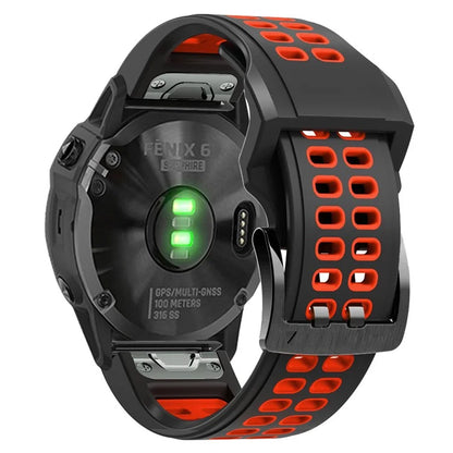 KALEBOL KLB-SSSPKGJ-001 For Garmin QuickFit 26mm Watch Band Breathable Double Row Holes Silicone Strap
