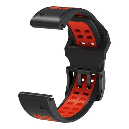 KALEBOL KLB-SSSPKGJ-001 For Garmin QuickFit 26mm Watch Band Breathable Double Row Holes Silicone Strap
