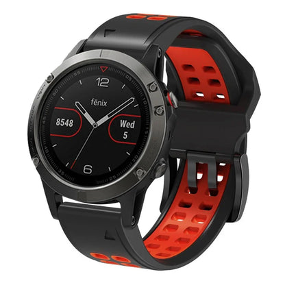 KALEBOL KLB-SSSPKGJ-001 For Garmin QuickFit 26mm Watch Band Breathable Double Row Holes Silicone Strap