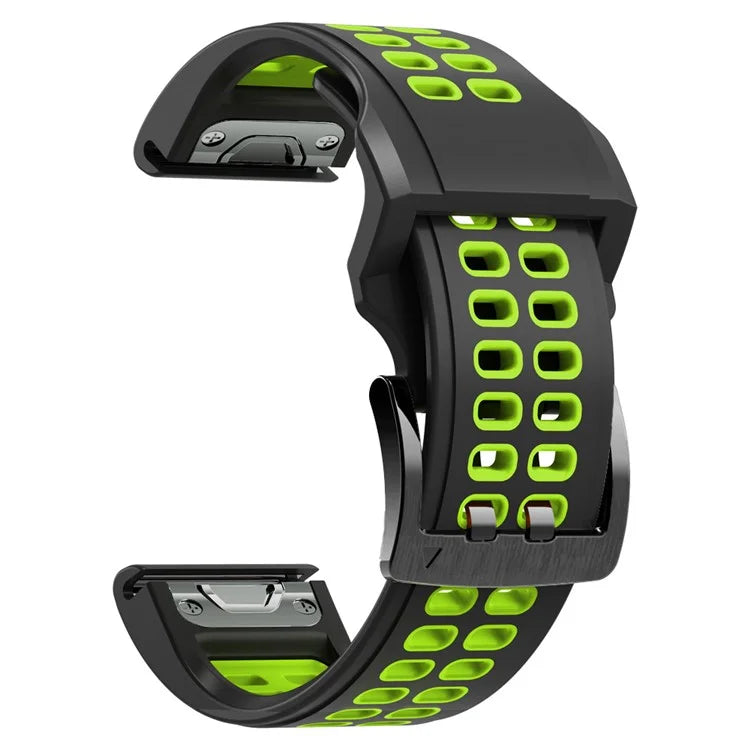 KALEBOL KLB-SSSPKGJ-001 For Garmin QuickFit 26mm Watch Band Breathable Double Row Holes Silicone Strap