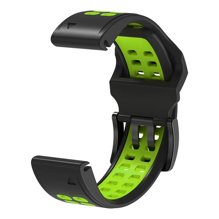 KALEBOL KLB-SSSPKGJ-001 For Garmin QuickFit 26mm Watch Band Breathable Double Row Holes Silicone Strap