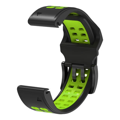 KALEBOL KLB-SSSPKGJ-001 For Garmin QuickFit 26mm Watch Band Breathable Double Row Holes Silicone Strap