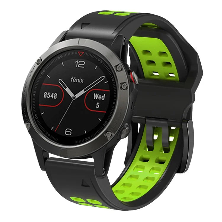 KALEBOL KLB-SSSPKGJ-001 For Garmin QuickFit 26mm Watch Band Breathable Double Row Holes Silicone Strap