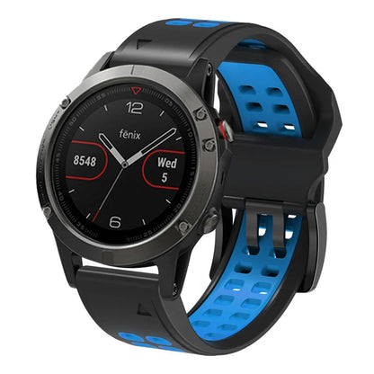 KALEBOL KLB-SSSPKGJ-001 For Garmin QuickFit 26mm Watch Band Breathable Double Row Holes Silicone Strap