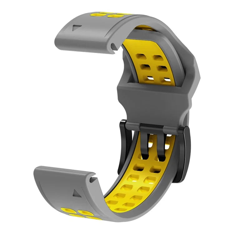 KALEBOL KLB-SSSPKGJ-001 For Garmin QuickFit 26mm Watch Band Breathable Double Row Holes Silicone Strap