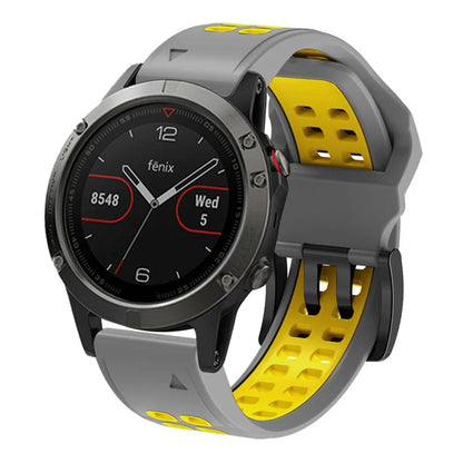 KALEBOL KLB-SSSPKGJ-001 For Garmin QuickFit 26mm Watch Band Breathable Double Row Holes Silicone Strap