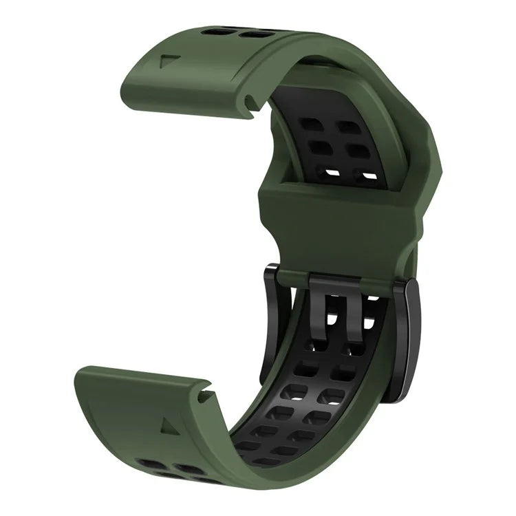 KALEBOL KLB-SSSPKGJ-001 For Garmin QuickFit 26mm Watch Band Breathable Double Row Holes Silicone Strap