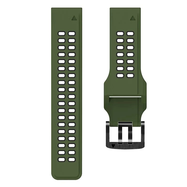 KALEBOL KLB-SSSPKGJ-001 For Garmin QuickFit 26mm Watch Band Breathable Double Row Holes Silicone Strap
