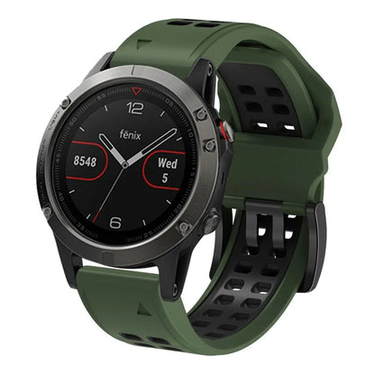 KALEBOL KLB-SSSPKGJ-001 For Garmin QuickFit 26mm Watch Band Breathable Double Row Holes Silicone Strap