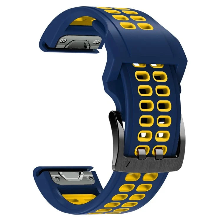 KALEBOL KLB-SSSPKGJ-001 For Garmin QuickFit 26mm Watch Band Breathable Double Row Holes Silicone Strap