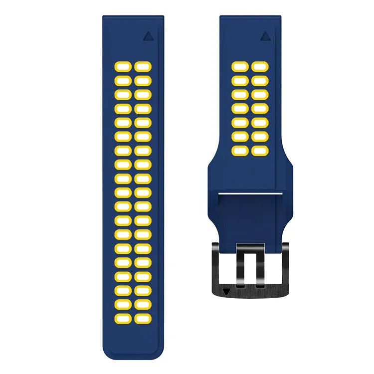 KALEBOL KLB-SSSPKGJ-001 For Garmin QuickFit 26mm Watch Band Breathable Double Row Holes Silicone Strap